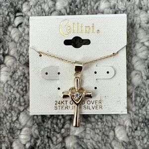 Cellini Gold Cross Necklace